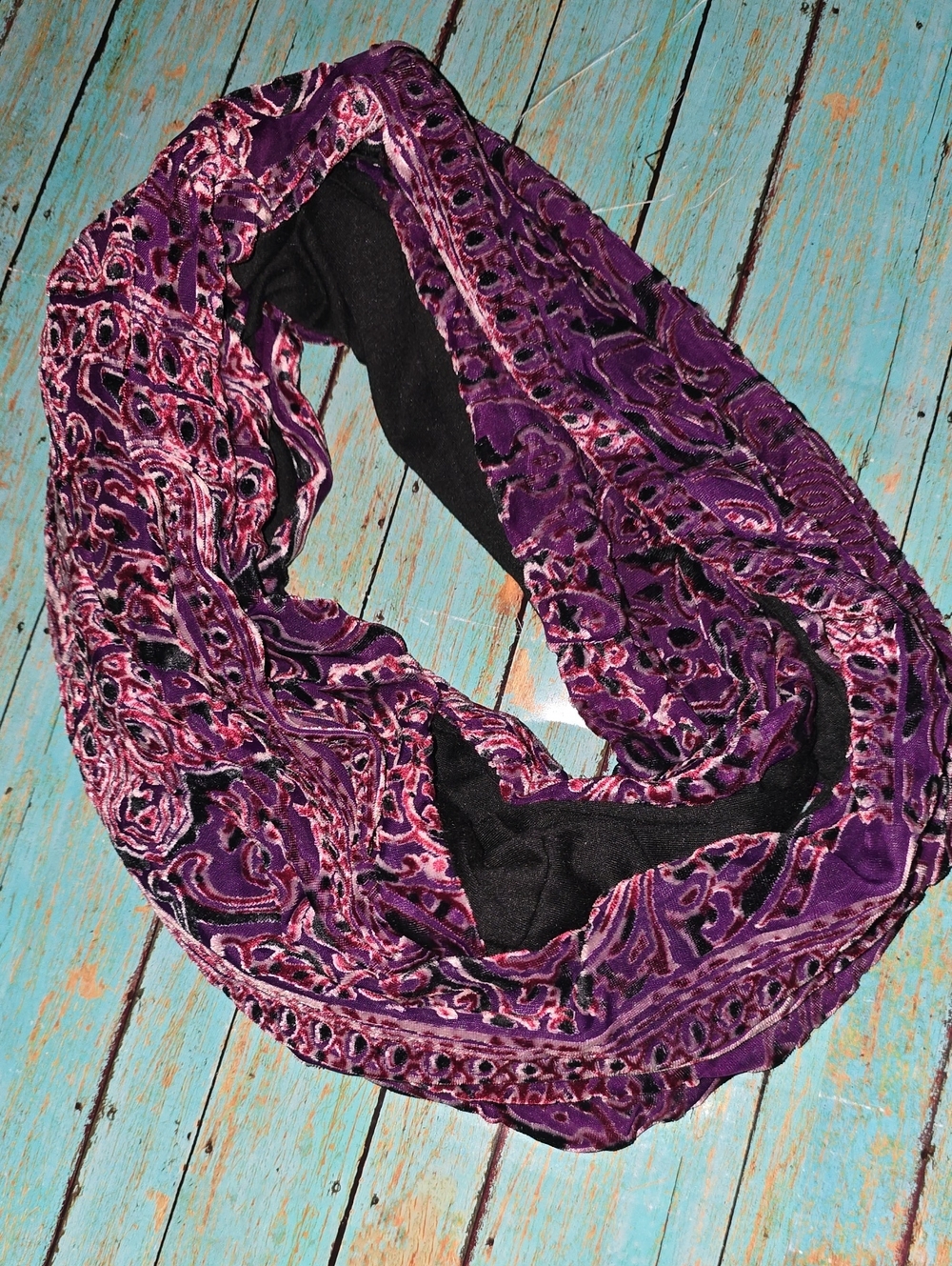 Women's Purple Paisley Infinity Scarf - Versatile Loop Wrap
